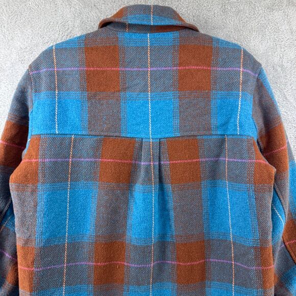 Sundance Jacket Womens S Plaid Blue Rolaine Quilted Lined Patch Pocket Button - Picture 9 of 16